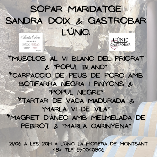 Sopar maridatge GastroBar l’Únic i Sandra Doix